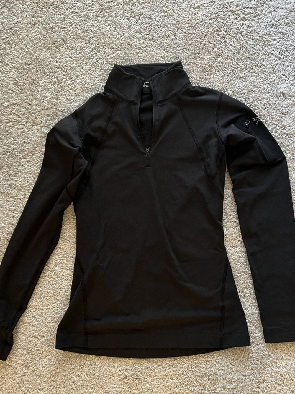 Arc'Teryx 1/4" Zip Base Layer Women's Top Size XS Black